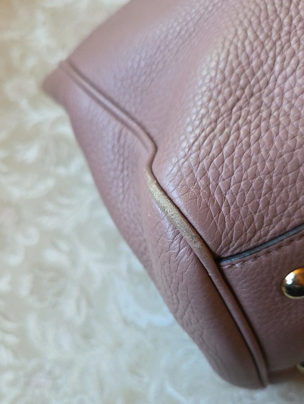 Gucci Pink Lavender Leather Tote with Bamboo Handles